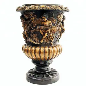 brass/bronze flower pot for garden decoration