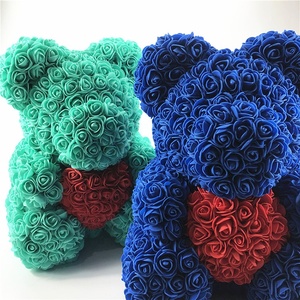 Cadeaux d'anniversaire <span class=keywords><strong>copine</strong></span> préservé fleur en forme de coeur rose ours - Product Image 3