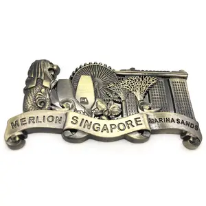 Factory Supply Gift Metal 3D Retro Magnets OEM/ODM Merlion Singapore Souvenir Antique Fridge Magnet