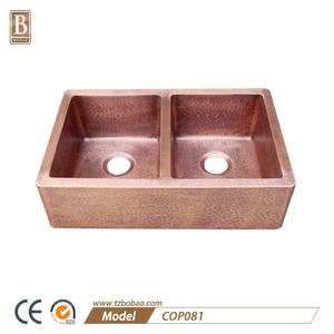 Vintage Retro Handmade Coffee Colour Double Bowl <strong>Copper</strong> Kitchen Basin <strong>Sink</strong> - Product Image 4