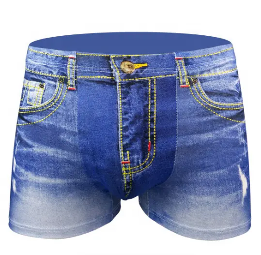 De Jean impreso puro algodón de cintura Pantalones venta explosivos Sexy Gran U convexo 3D hombre boxer calzoncillos ropa interior