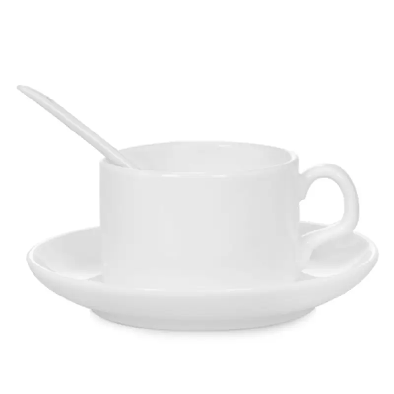 Rubbysub-taza de café de cerámica de 6oz, taza de té de porcelana blanca sensible al calor con juegos, superventas, B015