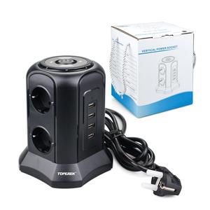 Multiprise TOPEREK avec chargeur sans fil, multiprise intelligente avec 4 USB et 6 prises, protection contre les surtensions - Product Image 2