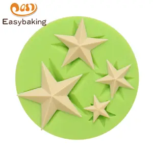 3D Star Silicone Fondant Khuôn Công Cụ Làm Thủ Công Nghệ Thuật