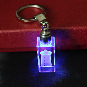 Tùy Chỉnh Logo 3D Khắc Laser Pha Lê Thủy Tinh Keychain Trống Keychain Ảnh Cho Quảng Cáo - Product Image 2