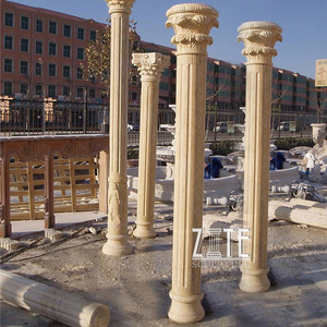 <strong>Natural</strong> <strong>Marble</strong> Hand Carved Yellow Gate <strong>Stone</strong> Round <strong>Column</strong> - Product Image 6
