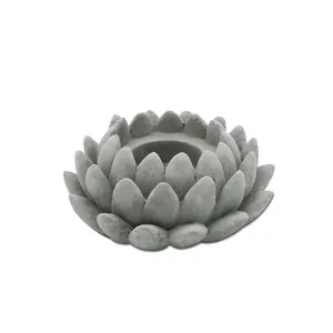 Home decorative cement concrete candleholder lotus candle holder Buddha candle holder zen candle holder