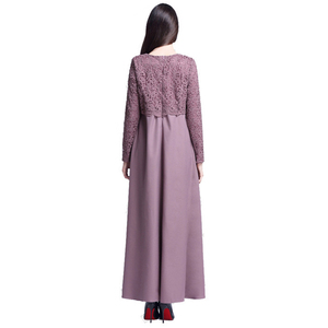 Modesto abito lungo musulmano con volant islamico turco plissettato <span class=keywords><strong>abaya</strong></span> per le donne vestito di pizzo caftano - Product Image 2