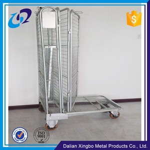 Qualité zinc métal rouleau de fil de fer en acier <span class=keywords><strong>panier</strong></span> chariots avec 4 roues - Product Image 4