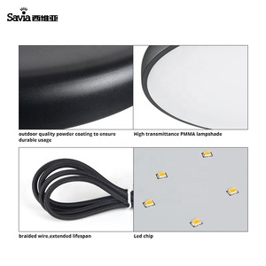Lámpara Colgante de <span class=keywords><strong>Techo</strong></span> Redonda Moderna Savia <span class=keywords><strong>Led</strong></span>, de Acrílico y Metal, Diseño Plano Decorativo - Product Image 4