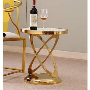 Moderne or couleur <span class=keywords><strong>salon</strong></span> meubles blanc naturel <span class=keywords><strong>coin</strong></span> de <span class=keywords><strong>table</strong></span> en marbre - Product Image 1