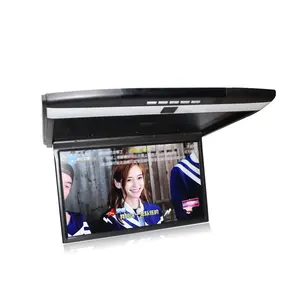 Android lcd monitor mount wifi/BT/HD/USB/SD 17.3 inch flip down monitor TV for bus use