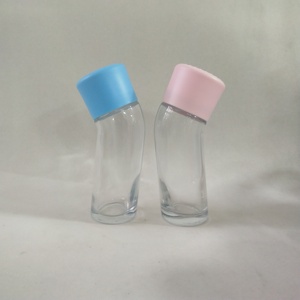 Empty 2oz clear Glass <strong>Spice</strong> <strong>Jar</strong> with Plastic Flip Lid - Product Image 5