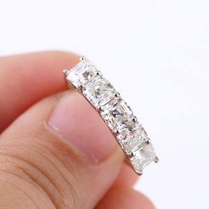 Moissanites Sieraden Asscher <span class=keywords><strong>Ring</strong></span> Verharde 5 Synthetische Asscher Moissanite <span class=keywords><strong>Diamond</strong></span> Stone Ringen of Bands