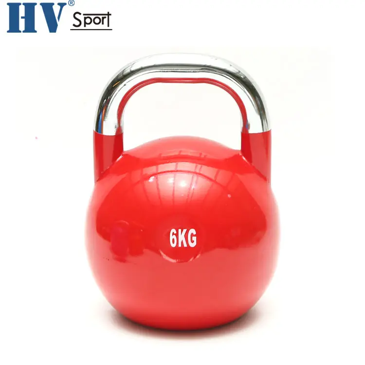 Kraft training Custom ized Logo Fitness Bunte Vinyl Stahl Kettle bell Wettbewerb