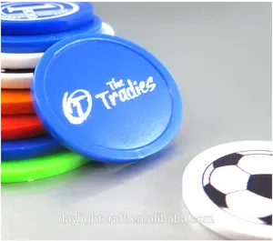 Brinquedos de plástico personalizados, brinquedos plásticos em branco acrílico, monedas de plástico