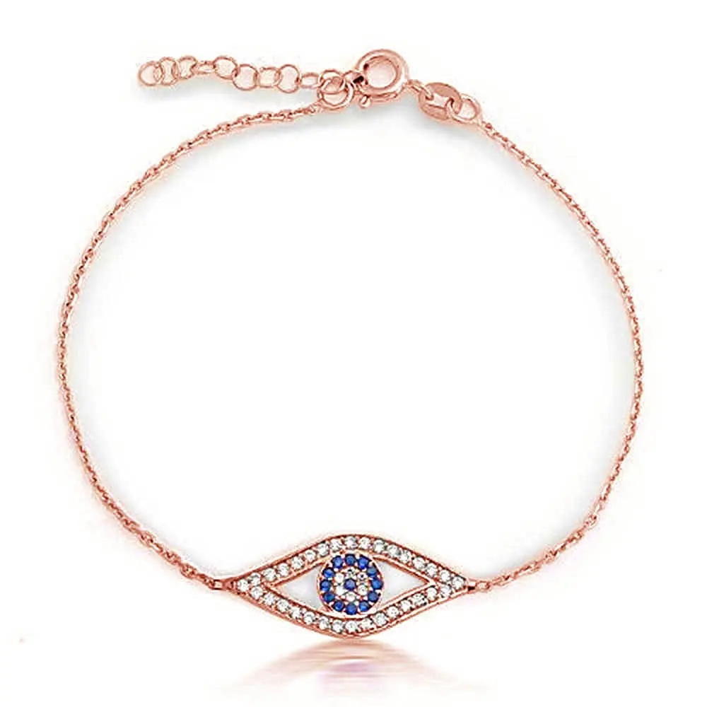 Groothandel 925 Sterling Silver Rose Gold Plated Eye Tanzanite Armband