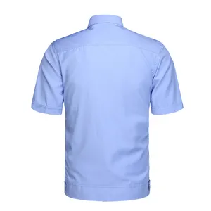 Chemise uniforme à manches courtes, bleu marine de haute qualité pour homme, chemise de sécurité, uniforme