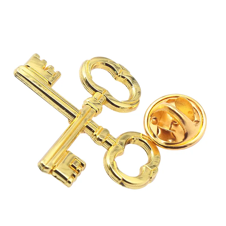 Di alta qualità risvolto pin magnete in metallo personalizzata uomini spilla a forma di chiave di perni del risvolto