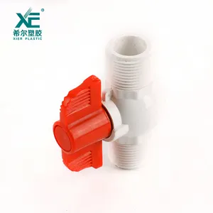 אדום פרפר ידית m/f הברגה פלסטיק 3/4 "pvc כדור valve עבור השקיה