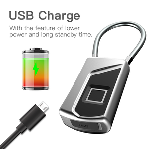 Seguridad <span class=keywords><strong>de</strong></span> equipaje bloqueo inteligente huellas dactilares <span class=keywords><strong>de</strong></span> carga USB cerradura <span class=keywords><strong>candado</strong></span> impermeable - Product Image 5