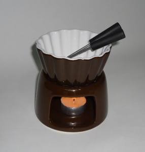 Diseño ondulado profesional marrón cristal grace fusión fondue de chocolate pot - Product Image 1