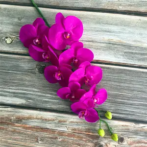 9 Hoofden Real Touch Latex Faux Kunstmatige Phalaenopsis Orchideeën