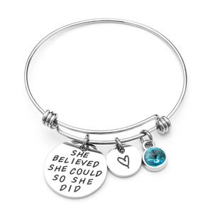 Loftily <span class=keywords><strong>ella</strong></span> creía que podía por que lo 12 meses piedras positiva inspiración cumpleaños Regalos pulseras del encanto - Product Image 1