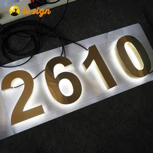 Backlit Signage New Arrival Waterproof House Number Hotel Door Numbers For Outdoor Indoor Home Numbers