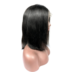 Peluca Bob corta de cabello humano barata con <span class=keywords><strong>pelo</strong></span> corporal peluca frontal de encaje para mujeres negras - Product Image 1