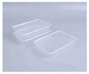 Haute clarté rectangle en plastique boîte à lunch jetable <span class=keywords><strong>micro</strong></span>-<span class=keywords><strong>ondable</strong></span> biodégradable à emporter récipient de nourriture - Product Image 4