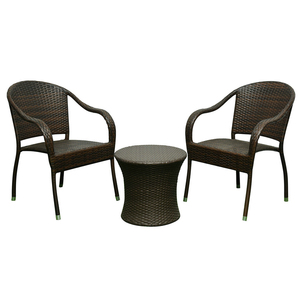 Ensemble de 3 chaises de jardin, mobilier de bistrot, mobilier en osier, <span class=keywords><strong>table</strong></span> de bar, <span class=keywords><strong>table</strong></span> de <span class=keywords><strong>balcon</strong></span> extérieure, ensemble de chaises et <span class=keywords><strong>table</strong></span> de café en rotin - Product Image 2