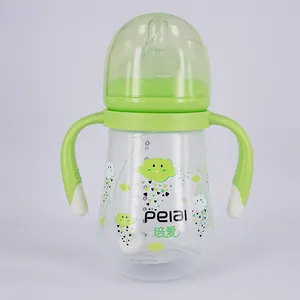 Factory direct sale high quality food grade PP+silicone cute cloud handle babies feeding bottles