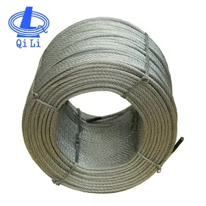 6x12+7FC Thin Steel Wire Rope Galvanized with ISO9001 Certificate