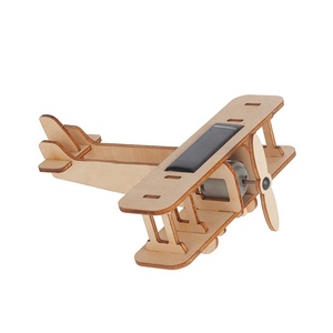 Holz spielzeug Kinder pädagogische Solar flugzeug Spielzeug - Product Image 3