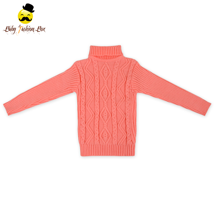 Высокая шея с длинным рукавом Вязание Шерсть обувь для девочек Зимний Детский свитер последние модные свитер дизайн детей