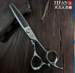 Titan tesoura profissional de desbaste, 6 polegadas, com rolamento parafuso, para cabelo, vg10, aço para barbeiro, salão de beleza, ferramentas