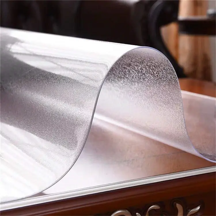 अनुकूलित एजेंट बहु-आकार पारदर्शी प्लास्टिक क्रिस्टल स्पष्ट मुलायम गिलास पीवीसी टेबल कपड़ा में YiWu