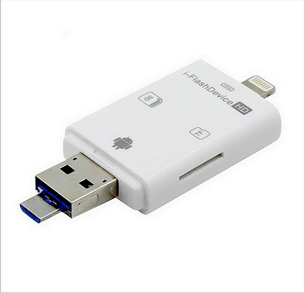 OTG Kart okuyucu USB Flash Sürücü hafıza kartı ile Apple IOS Android Için