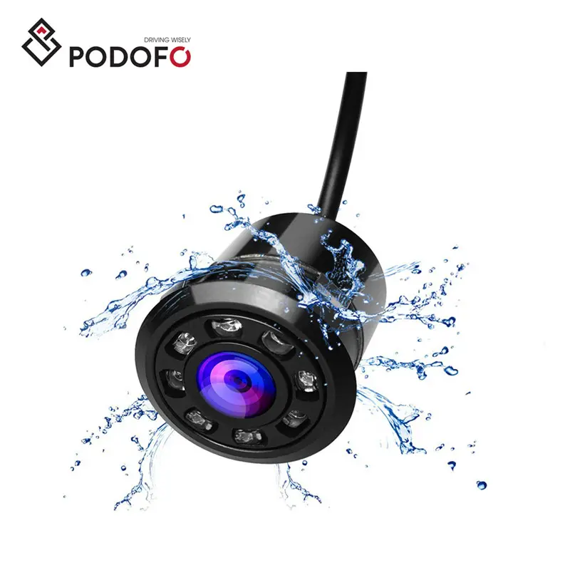 Podofo Drill Hole Style Car FHD CCD Waterproof Car Backup Camera 170 Degree Car Rearview Parking Camera with Night Vision