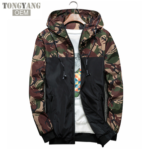 Vestes pour hommes TONGYANG, printemps-automne, à capuche, décontractées, zippées, coupe-vent, bomber - Product Image 2