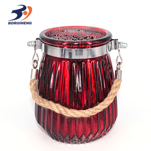 Vente chaude décalque <span class=keywords><strong>bande</strong></span> forme bougie en verre titulaire parfum pot de cire avec corde - Product Image 2