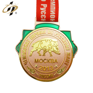 La russie <span class=keywords><strong>sport</strong></span> personnalisé pas cher Haltérophilie prix médaille deux tone métal médailles - Product Image 1