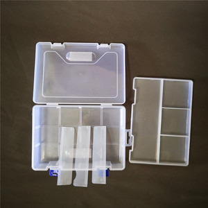 Caja de almacenamiento de plástico PP con 8 compartimentos desmontables de doble capa, forma rectangular - Product Image 6