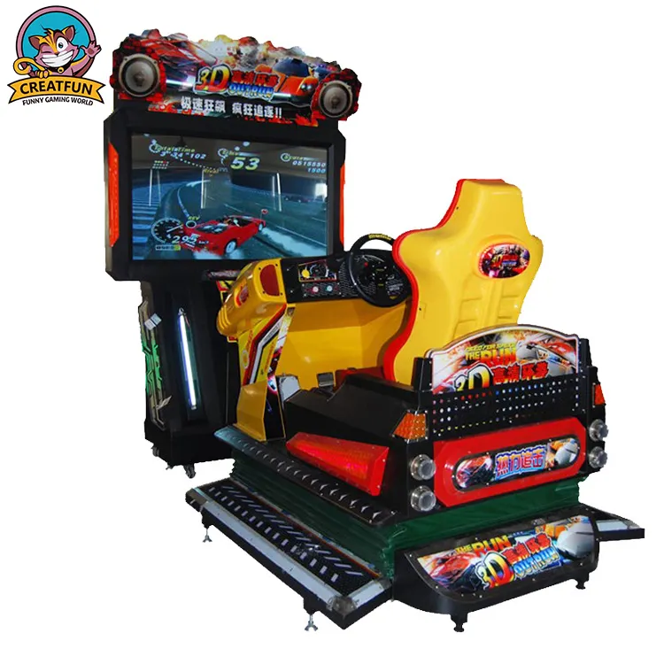 Populaire indoor muntautomaat crazy speed 3D dynamische out run auto racing game machine voor game center