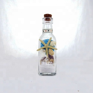 Mini Verre Clair Sable Bouteille Avec Shell Et Liège <span class=keywords><strong>150</strong></span> <span class=keywords><strong>ml</strong></span> - Product Image 2
