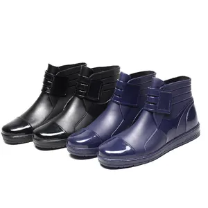 Botas de chuva para homens, botas de chuva da moda em pvc, pretas, à prova d' água