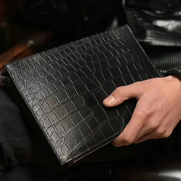 crocodile skin bag for men's crocodile bag ,genuine leather clutch
