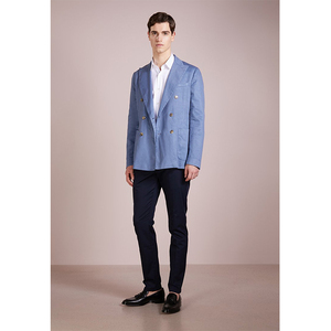 Blazer <span class=keywords><strong>elegante</strong></span> de doble botonadura de grado superior <span class=keywords><strong>para</strong></span> <span class=keywords><strong>hombre</strong></span>, chaqueta azul <span class=keywords><strong>para</strong></span> <span class=keywords><strong>hombre</strong></span>, trajes ajustados <span class=keywords><strong>para</strong></span> <span class=keywords><strong>hombre</strong></span> - Product Image 4