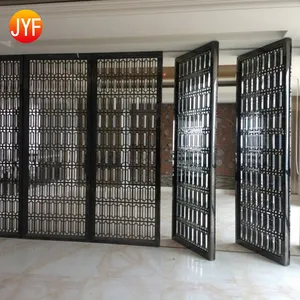 ZZ9926 Foshan Factory Laser Cut Titanium Color Stainless Steel Partition Screen With Different Designs